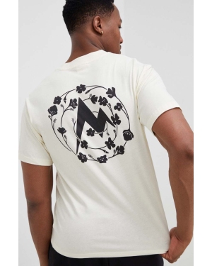 Marmot t-shirt bawełniany kolor beżowy z nadrukiem