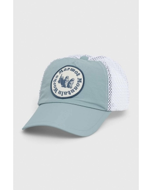 Marmot czapka z daszkiem Alpine kolor niebieski z aplikacją