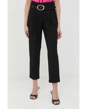Morgan spodnie damskie kolor czarny proste high waist