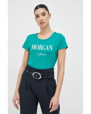 Morgan t-shirt damski kolor zielony