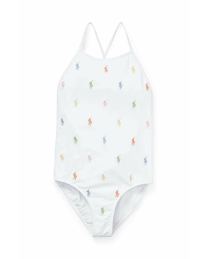 Polo Ralph Lauren jednoczęściowy strój kąpielowy dziecięcy kolor biały