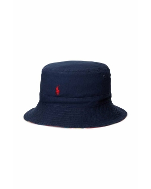 Polo Ralph Lauren kapelusz dwustronny bawełniany dziecięcy kolor granatowy bawełniany