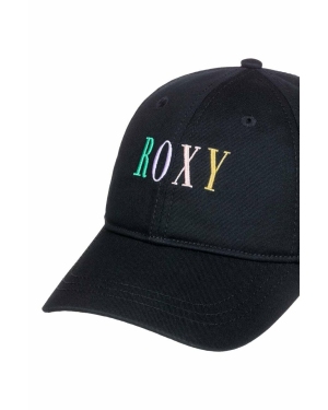 Roxy czapka z daszkiem bawełniana dziecięca kolor czarny z aplikacją