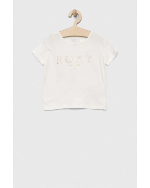 Roxy t-shirt bawełniany dziecięcy kolor biały