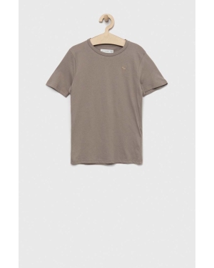 Abercrombie & Fitch t-shirt dziecięcy kolor szary gładki