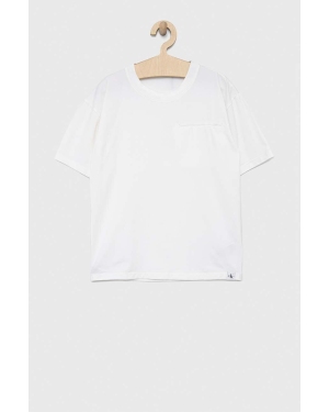 Calvin Klein Jeans t-shirt dziecięcy kolor biały gładki