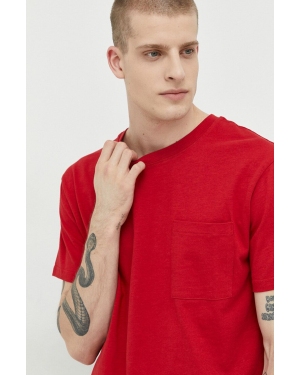 Solid t-shirt bawełniany kolor czerwony gładki