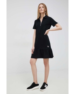 PS Paul Smith sukienka bawełniana kolor czarny mini prosta