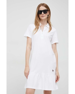 PS Paul Smith sukienka bawełniana kolor biały mini prosta