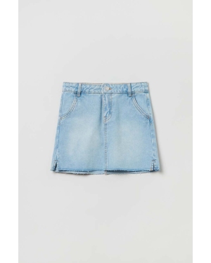 OVS spódnica jeansowa dziecięca kolor niebieski mini prosta