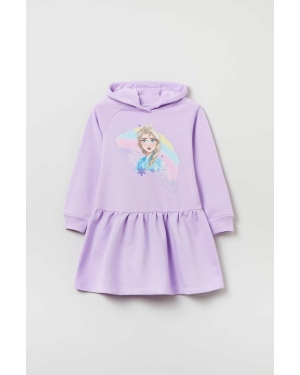 OVS sukienka dziecięca kolor fioletowy mini rozkloszowana