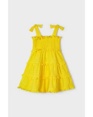 Mayoral sukienka dziecięca kolor żółty mini prosta