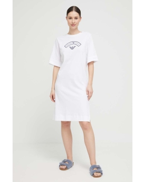 Emporio Armani Underwear sukienka lounge bawełniana kolor biały bawełniana