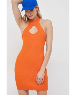 XT Studio sukienka kolor pomarańczowy mini dopasowana