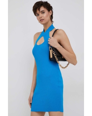 XT Studio sukienka kolor niebieski mini dopasowana