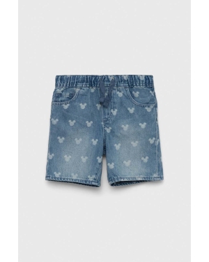 GAP szorty jeansowe dziecięce x Disney kolor niebieski wzorzyste regulowana talia