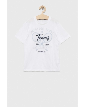 Birba&Trybeyond t-shirt bawełniany dziecięcy kolor biały z nadrukiem