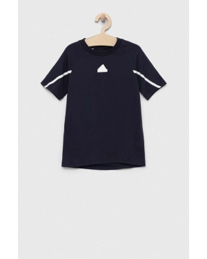 adidas t-shirt bawełniany dziecięcy B D4GMDY kolor granatowy gładki