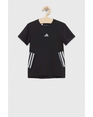 adidas t-shirt dziecięcy U RUN 3S kolor czarny wzorzysty