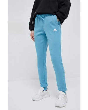 adidas spodnie dresowe bawełniane kolor niebieski z nadrukiem