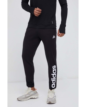 adidas spodnie treningowe kolor czarny z nadrukiem