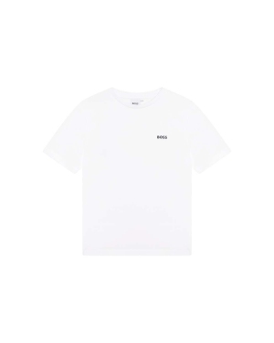 BOSS t-shirt bawełniany dziecięcy kolor biały gładki