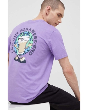 Champion t-shirt bawełniany kolor fioletowy wzorzysty
