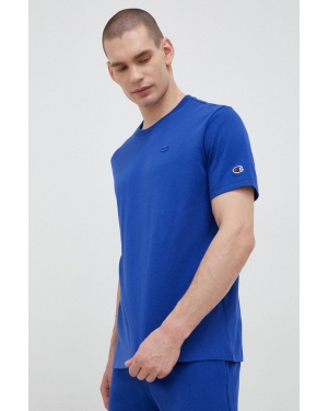Champion t-shirt bawełniany kolor niebieski gładki