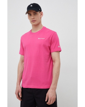 Champion t-shirt bawełniany kolor różowy gładki