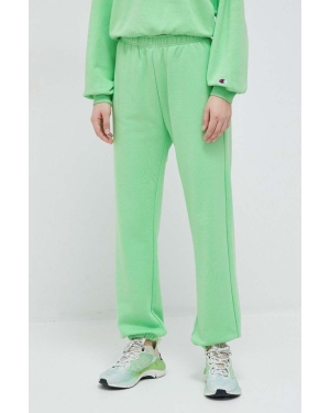 Champion spodnie dresowe kolor zielony gładkie