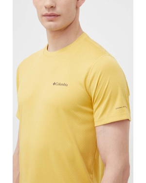 Columbia t-shirt sportowy Zero Rules kolor żółty gładki