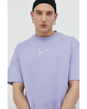 Karl Kani t-shirt bawełniany kolor fioletowy z aplikacją