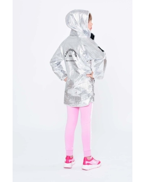 Karl Lagerfeld kurtka dwustronna dziecięca kolor srebrny