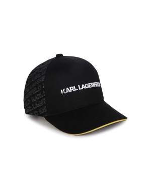 Karl Lagerfeld czapka z daszkiem dziecięca kolor czarny wzorzysta