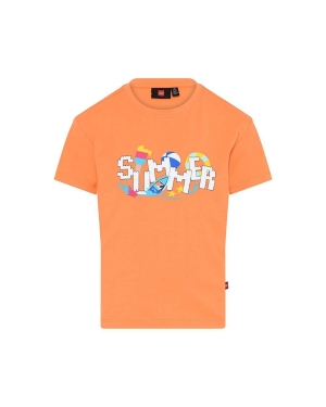 Lego t-shirt dziecięcy kolor pomarańczowy z nadrukiem