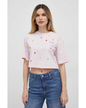 Miss Sixty t-shirt bawełniany kolor różowy