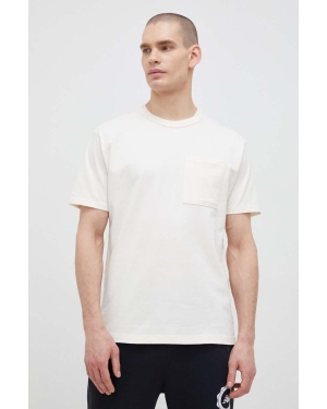 New Balance t-shirt bawełniany kolor beżowy gładki