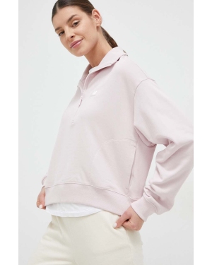 New Balance bluza bawełniana damska kolor różowy gładka WT31501SOI-SOI