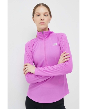 New Balance bluza do biegania Accelerate kolor fioletowy gładka