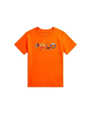 Polo Ralph Lauren t-shirt bawełniany dziecięcy kolor pomarańczowy z aplikacją