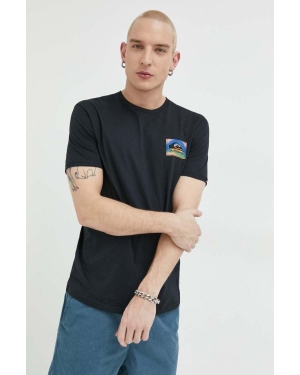 Quiksilver t-shirt bawełniany kolor czarny z nadrukiem