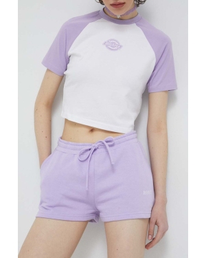 Roxy szorty damskie kolor fioletowy gładkie medium waist