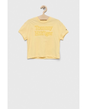 Tommy Hilfiger t-shirt dziecięcy kolor żółty