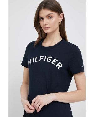 Tommy Hilfiger t-shirt bawełniany kolor granatowy