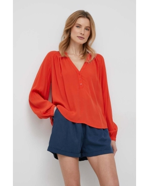 United Colors of Benetton bluzka damska kolor pomarańczowy gładka