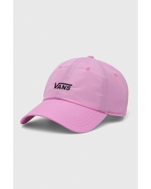 Vans czapka z daszkiem kolor różowy z aplikacją