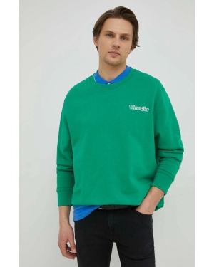 Wrangler bluza bawełniana męska kolor zielony z aplikacją
