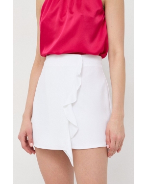 Armani Exchange spódnica kolor biały mini rozkloszowana