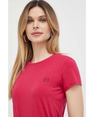 Armani Exchange t-shirt damski kolor różowy