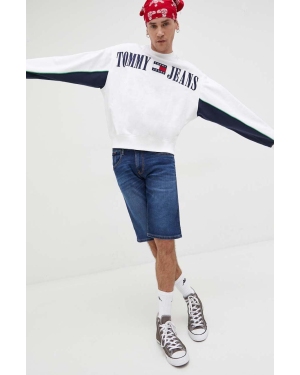 Tommy Jeans bluza męska kolor biały z aplikacją